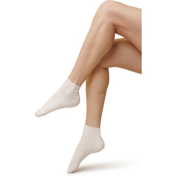 Chaussettes unisexes mi-mollet en fibre de bambou - Crème - Pointures 36 à 42 - 2 paires