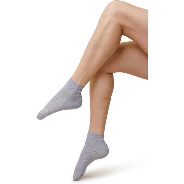 Chaussettes unisexes mi-mollet en fibre de bambou - Gris chiné - Pointures 36 à 42 - 2 paires