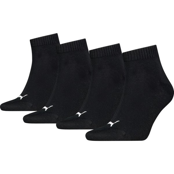 Chaussettes unisexes mi-mollet - lot de 3+1 - Noires - Pointures 39 à 42