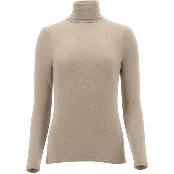 Pull Perfect Line en cachemire à col roulé et manches longues - Taille M - Beige