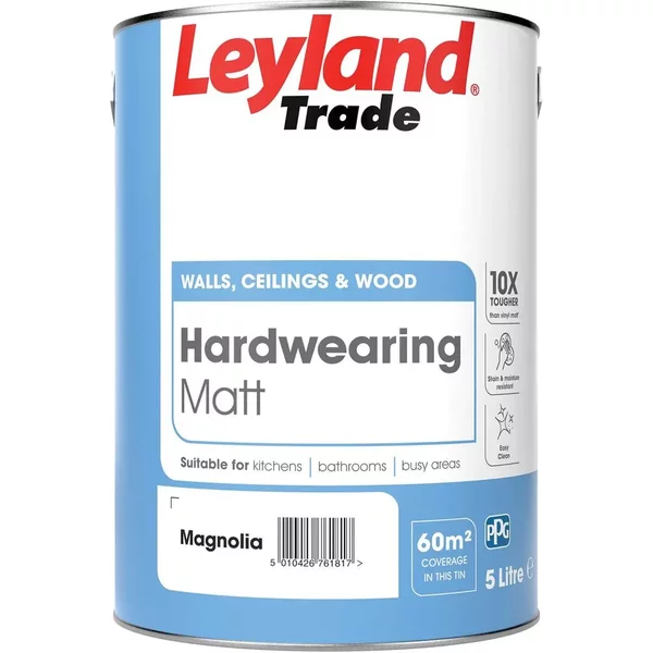 Leyland Hardwearing Matt Magnolia 5L