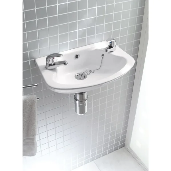 Atlas Pro Cloakroom Basin 36Cm 2 Tap Hole White