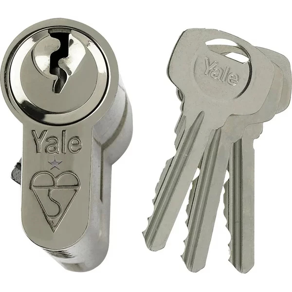 Yale Bs Euro Cylinder Double Nickel Plated 45/10/45