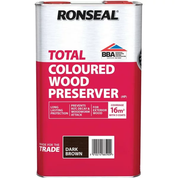 Ronseal Total Wood Preserver Dark Brown 5L
