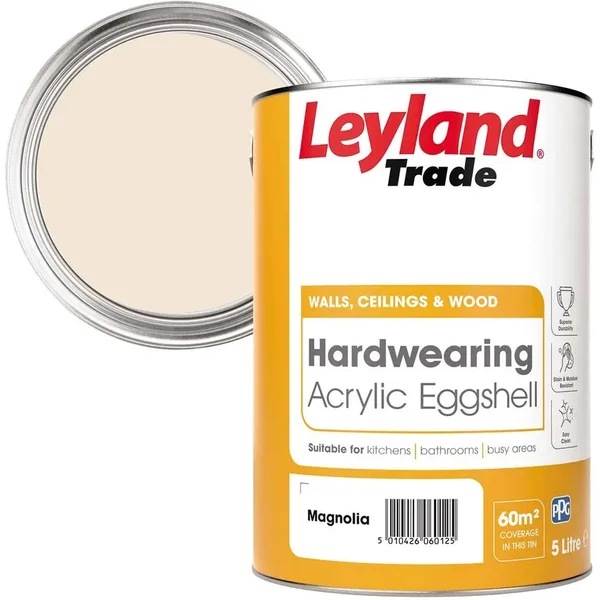 Leyland Acrylic Eggshell Magnolia 5L