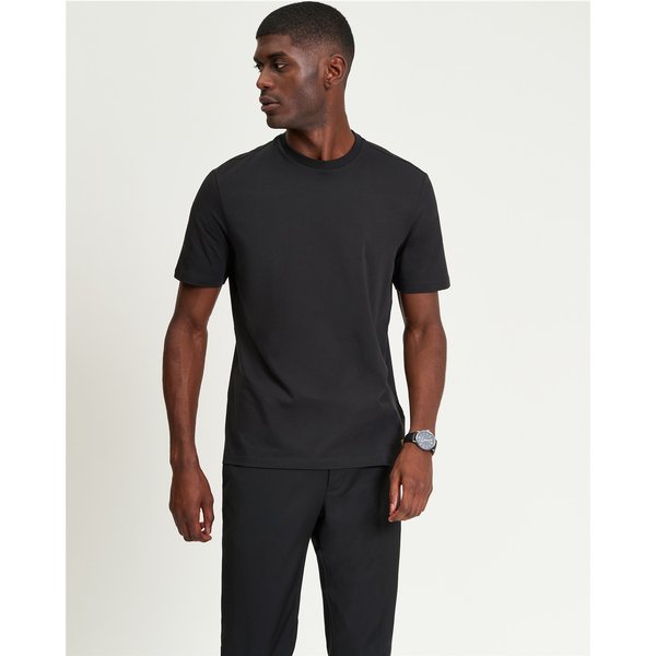 Short Sleeve Smart Tailored T-Shirt Black