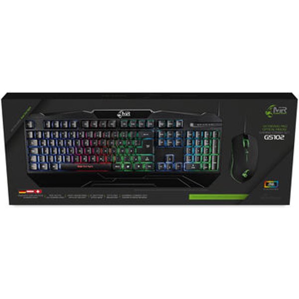 MEDIARANGE MRGS102 - Kabelgebunden - USB - QWERTZ - RGB-LED - Schwarz - Maus enthalten