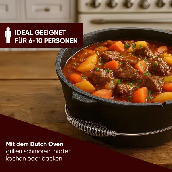 Gusskönig Klassisch Dutch Oven Set 9 L ohne Fuesse