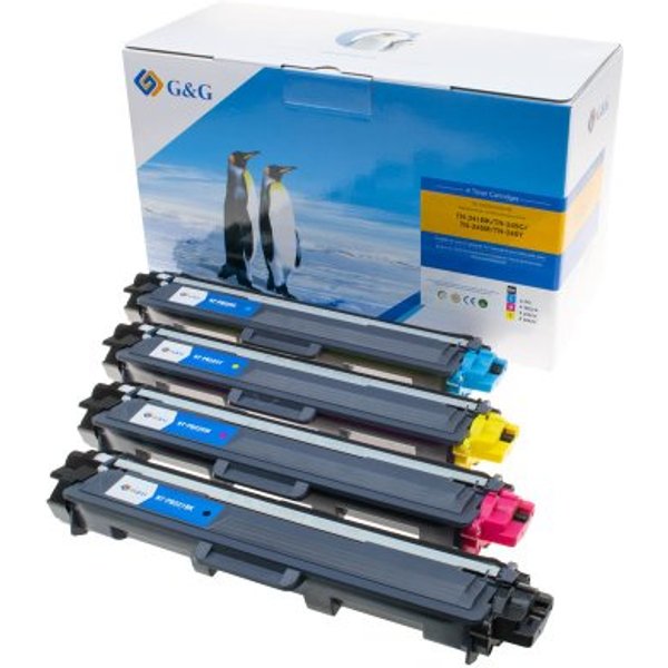 G&G | Ninestar Toner 4er Set für Brother TN241/242/245/246 BK/C/M/Y - Kompatibel - Original