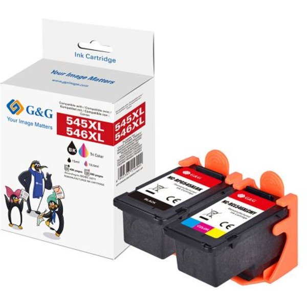 G&G | Ninestar XL-Patronen Set kompatibel mit Canon 546XL/545XL