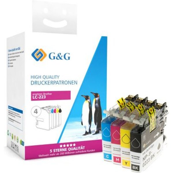 G&G XL- Druckerpatronen 4er Set für Brother LC-223VALP