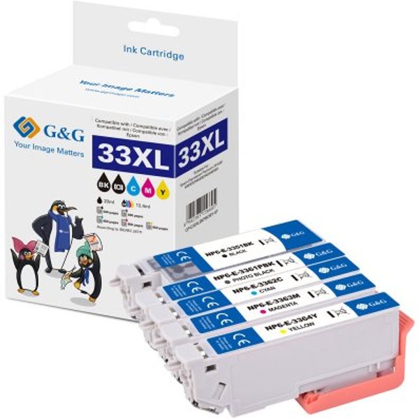 G&G | Ninestar XL-Druckerpatronen Set für Epson 33XL/T3357 - Kompatibel - Tintenpatrone