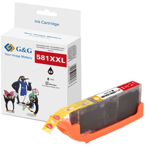 G&G | Ninestar XXL-Patrone kompatibel mit Canon CLI-581BK XXL - Kompatibel - Matt-/PhotoSchwarz