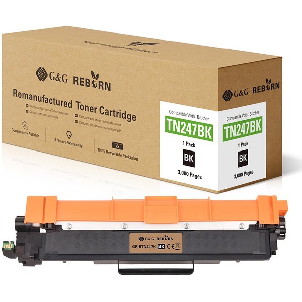 G&G Reborn-Toner kompatibel mit Brother TN-247BK