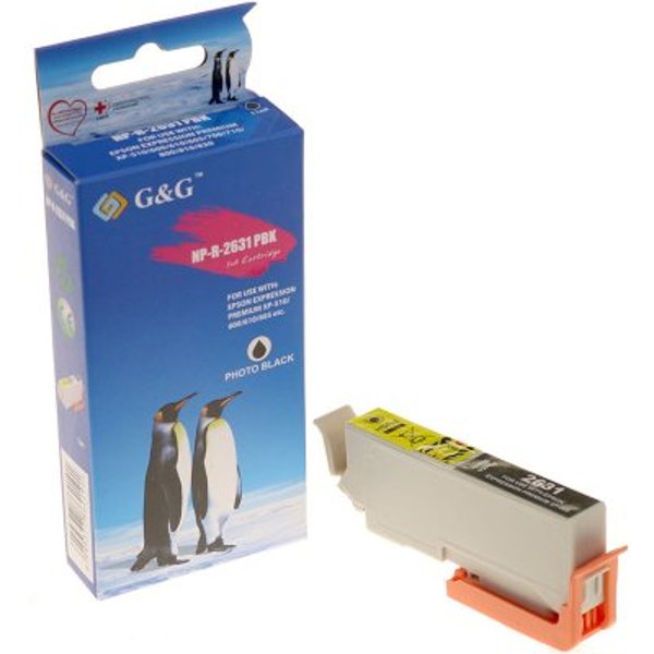 G&G | Ninestar Tinte komp. mit Epson 26XL/T2631/C13T26314012 XL-FotoBK - Kompatibel - Tintenpatrone