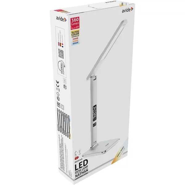 avide LED Tischleuchte Büro Lederkalender Weiß 6W