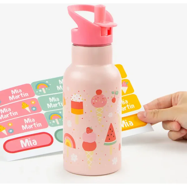 Personalisierbare thermische Edelstahlflasche Ice Cream von A Little Lovely Company für Kinder