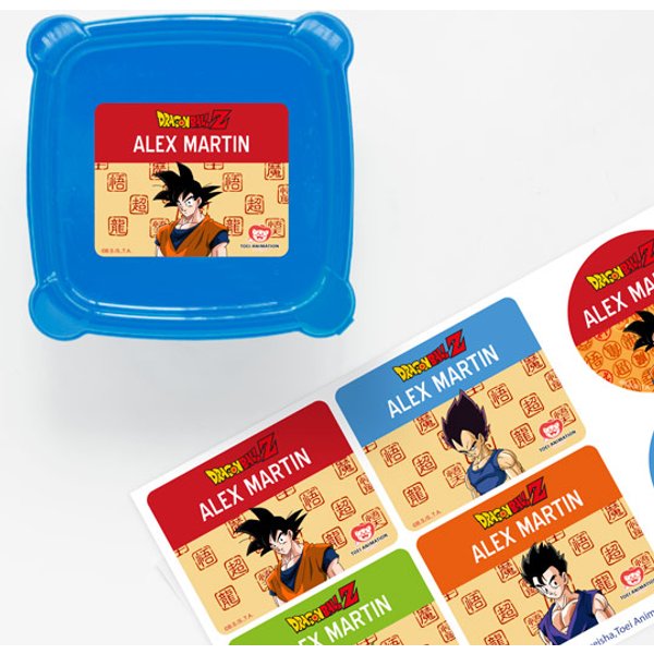 Etiketten für Flaschen und Frischhaltedosen mit Dragon Ball
