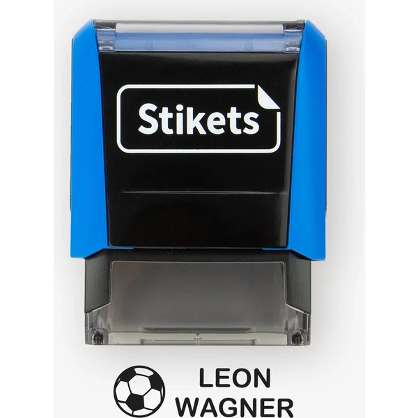Rechteckiger personalisierter Namensstempel für Textilien und Gegenstände
