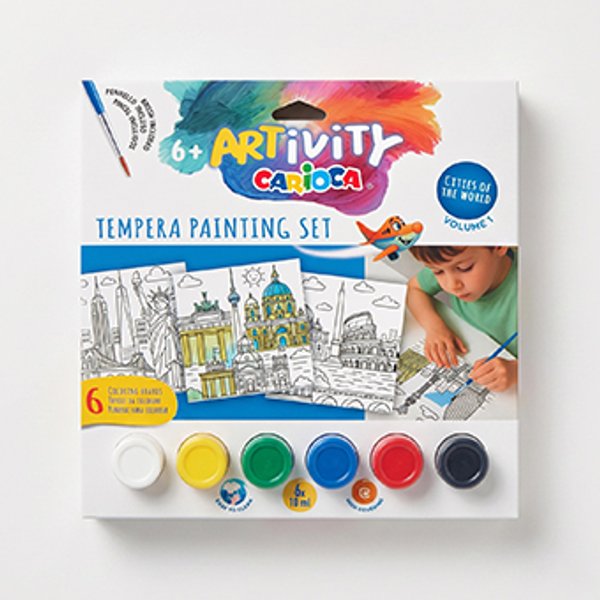 Carioca Artivity Volume 1 Tempera-Malset für Kinder – Städte der Welt