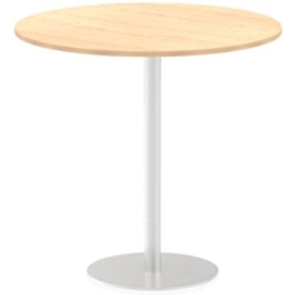 Italia 1200mm Poseur Round Table Maple Top 1145mm High Silver Leg