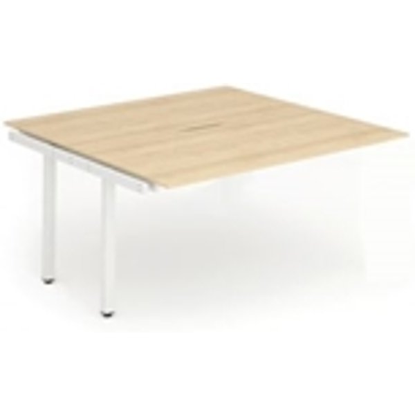 Evolve Plus 1200mm B2B Office Bench Desk Ext Kit Maple Top White Frame
