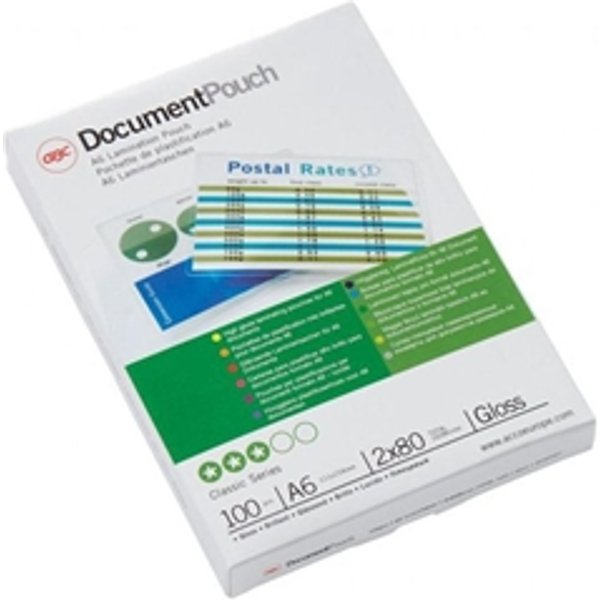 GBC IB585067 A6 Gloss Document Pouch 80 micron 100Pk 33527J
