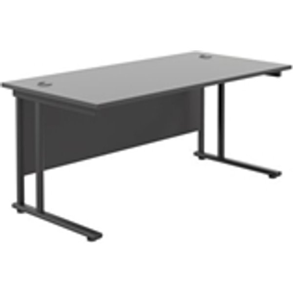 1800x800 Twin Upright Rectangular Desk Black-Black