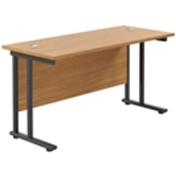 1200x600 Twin Upright Rectangular Desk Nova Oak-Black