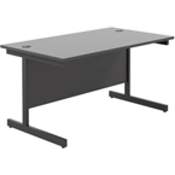 1200x800 Single Upright Rectangular Desk Black-Black