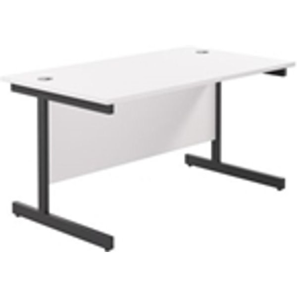 1200x800 Single Upright Rectangular Desk White-Black