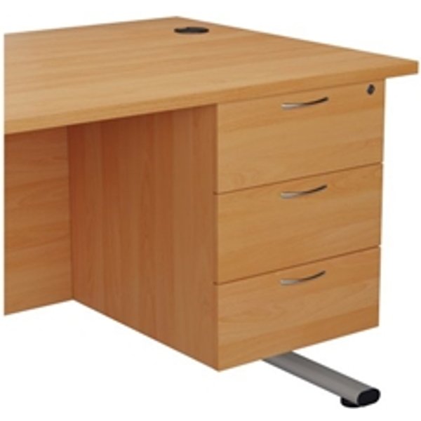 Essentials Fixed Pedestal 3 Drawers : Standard : Beech