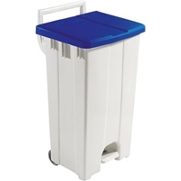 Grey 90 Litre Plastic Pedal Bin with Blue Lid 357003 SBY16300