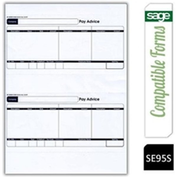 Sage Compatible 1-Part Laser Pay Advice Forms 250 Sheets/500 Payslips