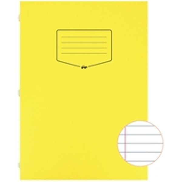Silvine Tough Shell Exercise Book Ruled A4 Yellow Pack of 25 EX141