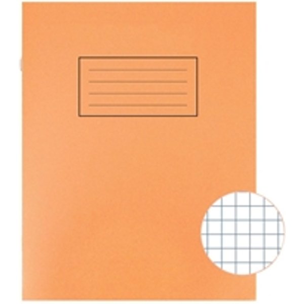 Silvine 9x7 inch229x178mm Exercise Book 5mm Square 80 Pages Orange