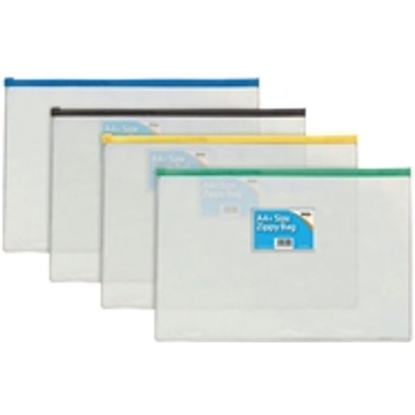 Sundry Zip Bags Plastic Clear A4 Pack of 12 300500 TGR00500