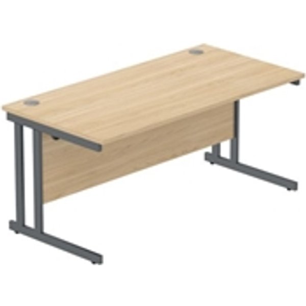 Core|Double Upright|Rectangular Desk 1600X800 Beech-White