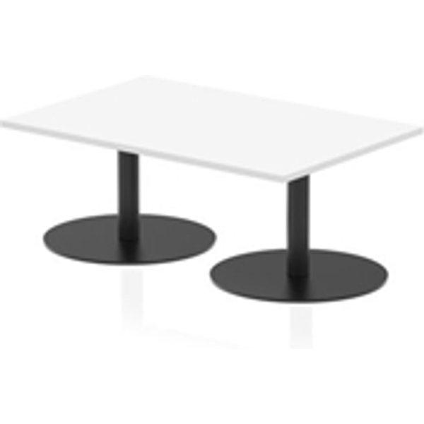 Italia 1200 x 800mm Rectangular Coffee Table White Top Black Leg