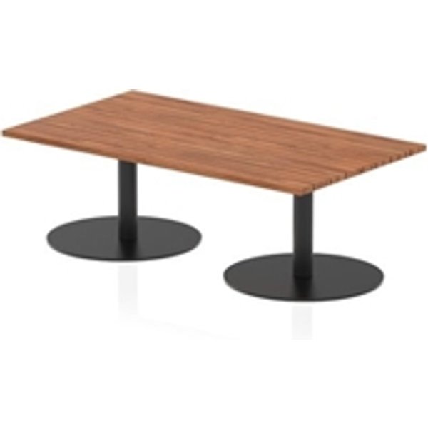 Italia 1400 x 800mm Rectangular Coffee Table Walnut Top Black Leg