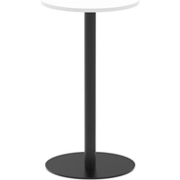 Italia 600mm Poseur Round Table White Top 1145mm High Black Leg