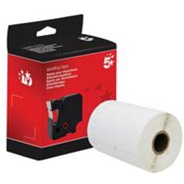 5 Star Black on White Labels for Dymo Printers (104x159mm)