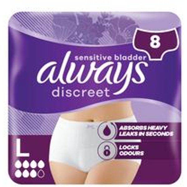 Always Discreet Pants Large Plus (Pack of 8) C005785