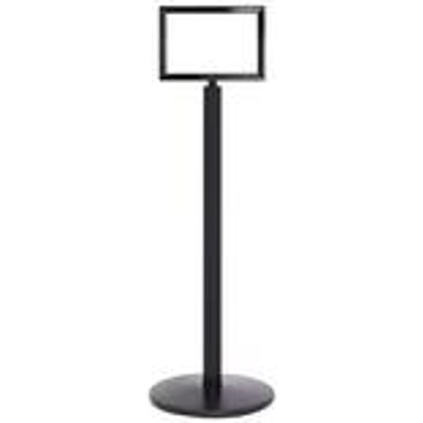 5 Star Black Post Sign Stand with A4 Horizontal Holder