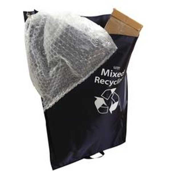 2Work Mixed Recycling Tidy Sack - 160 Litre Vinyl Blue