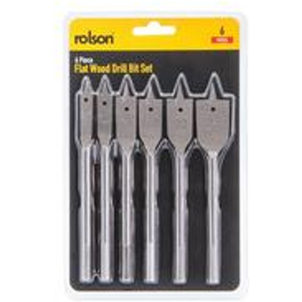 Rolson 6 Piece Flat Wood Drill Bit Set