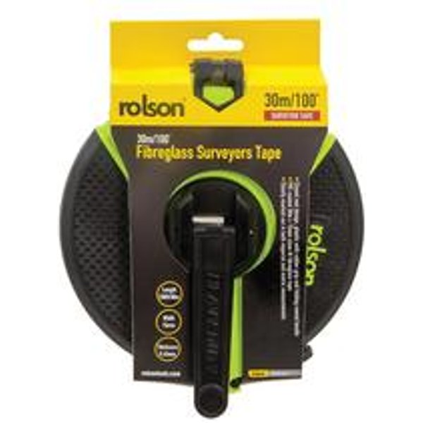 Rolson 30m Fibreglass Surveyors Tape (Pack of 6)