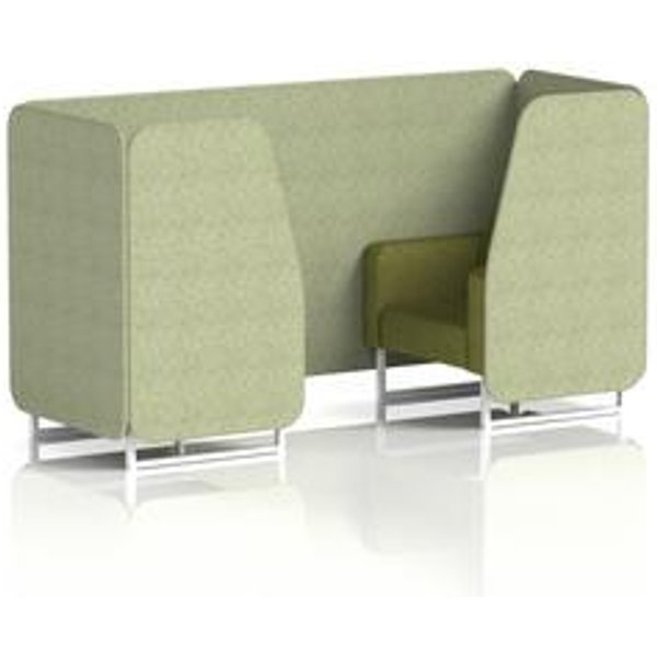 Brixworth Olive Fabric Privacy Booth with White Legs