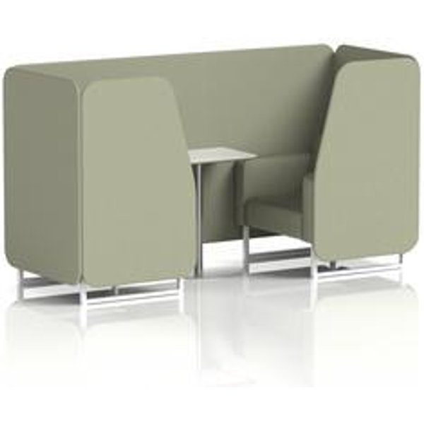 Brixworth Newbury Privacy Booth with White Legs and Silver Table