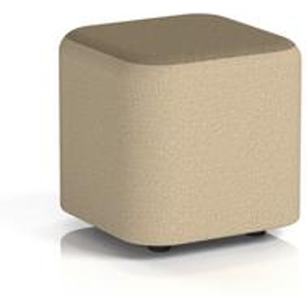 Harlestone Small Square Stool in Flax Fabric